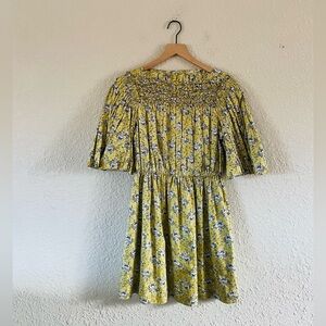 Rebecca Taylorr Intaglio Rose Smocked Cotton Dress NWT